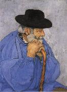Max Buri Oberlander Bauer mit Hut und Stock painting